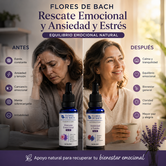 Kit Flores de Bach Ansiedad y Estrés + Rescate Emocional